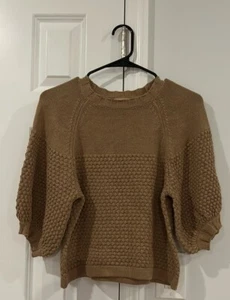 NWOT LeRumi Cropped Sweater Tan - Picture 1 of 4