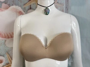 VANITY FAIR Gel Touch Strapless Push Up Bra Beige SZ 34B #2111121 Beige NWT - Picture 1 of 9
