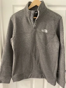 The North Face Herren Leo 1/4 Snap-Front Pullover Grau Meliert Größe Small - Bild 1 von 5
