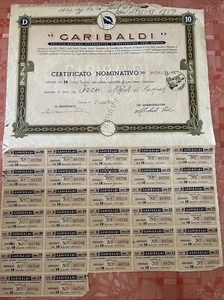 ANTICO TITOLO AZIONE Società Cooperativa NAVIGAZIONE GARIBALDI Genova anno 1936 - Picture 1 of 8
