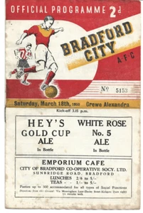 Bradford City V Crewe Alexandra 18/3/1950 - Picture 1 of 1