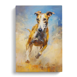 Greyhound Impressionism Canvas Wall Art Print Framed Picture Decor Living Room - Foto 1 di 4