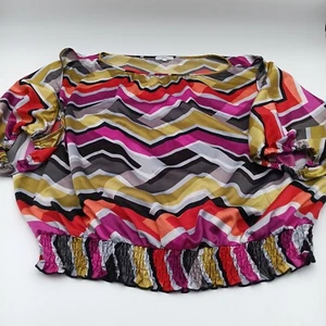 Halo Top Womens XL Multicolor Geometric Blouse - Picture 1 of 5