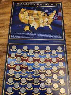 U.S. Complete State Quarter Set 1999 - 2008 Complete -- 50 coins in folders from - Image 1 of 4
