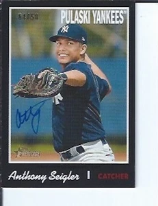 Anthony Seigler 2019 Topps Heritage Minors autógrafo paralelo negro - Imagen 1 de 1