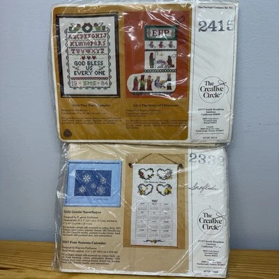 Creative Circle 2 Christmas Cross Stitch Kits Tiny Tim Sampler Wise Men Stocking - Image 1 of 4