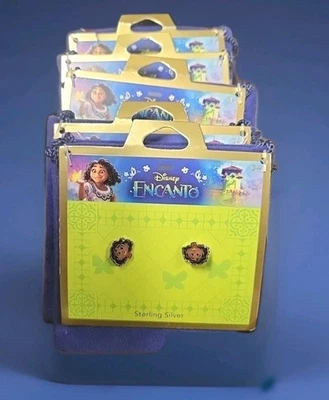 Nuevo Disney Claire’s Encanto Pendientes Plata Esterlina Terciopelo Bolsa LOTE de 5 Foto 1 de 2