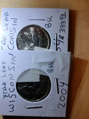 Very Rare 2004 'P' Wisconsin Quarter ERROR Extra Leaf/Corn Cob One of a Kind - Image 1 of 2