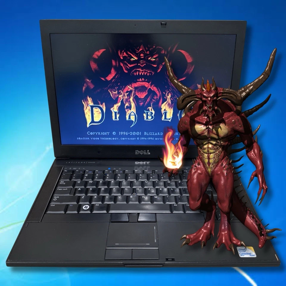 Dell Latitude 14" Vintage Retro Gaming Laptop NVIDIA 2GHz 4GB RAM 60GB SSD Win 7 - Image 1 of 4