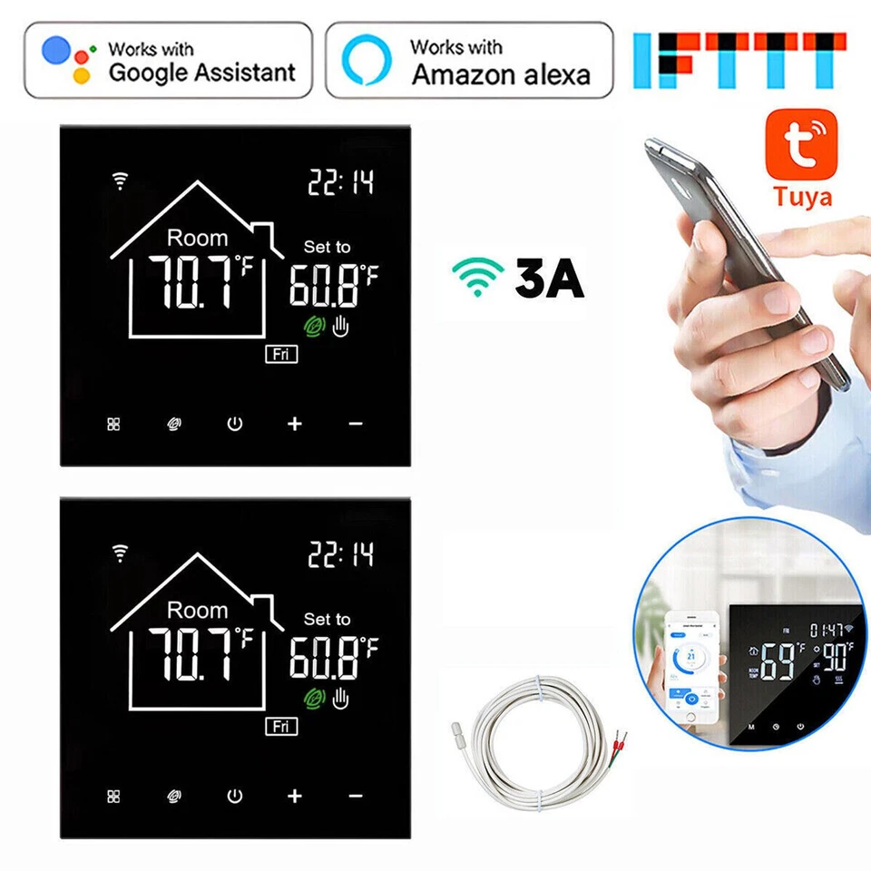 Digital WiFi Thermostat LCD WLAN Touch Display Raumthermostat Fußbodenheizung DE - Bild 1 von 4