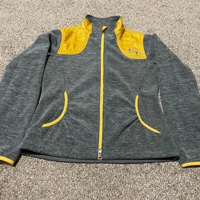 Harley-Davidson женщин полный молнии флисовая куртка серый желтый мотоцикл - Изображение 1 из 4