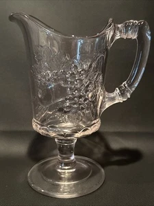 EAPG  Early American Pressed Glass Pitcher Grapes & Berries - Picture 1 of 10