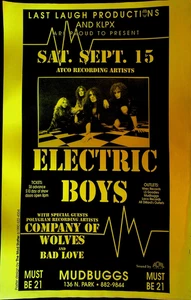Electric Boys Concert Poster 1990 Company of Wolves Bad Love Mudbuggs - Picture 1 of 1