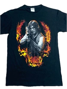 AMC Walking Dead Daryl Dixon Shirt Black Size Small Double Side 2016 - Picture 1 of 9