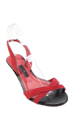 CH Carolina Herrera Womens Crisscross Kitten Heels D'Orsay Shoes Red Size 7 - Image 1 of 4