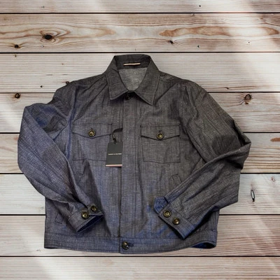 Tommy Hilfiger DCL XL Carbono Azul Marino Lana Lino Sobrecamisa Chaqueta Chamarra PVP £399 Foto 1 de 4