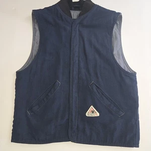 Bulwark FR Insulated Vest Mens Sz M Blue Fire Retardant Workwear Safety Gear - Picture 1 of 11