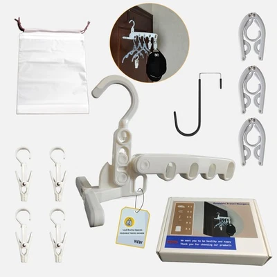 Over The Door Hooks Hanger,Foldable Portable Folding Hangers,Hanging Rack - Image 1 of 4