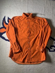 Polo vintage Ralph Lauren lusso velluto a coste arancione camicia abbottonata uomo media!! - Foto 1 di 5