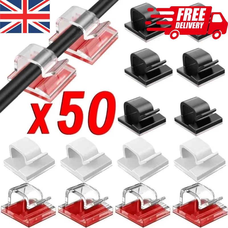 ON1SHELF Self Adhesive Cable Clips Mounts Wire Conduit Tubing Nylon Sticky Pads