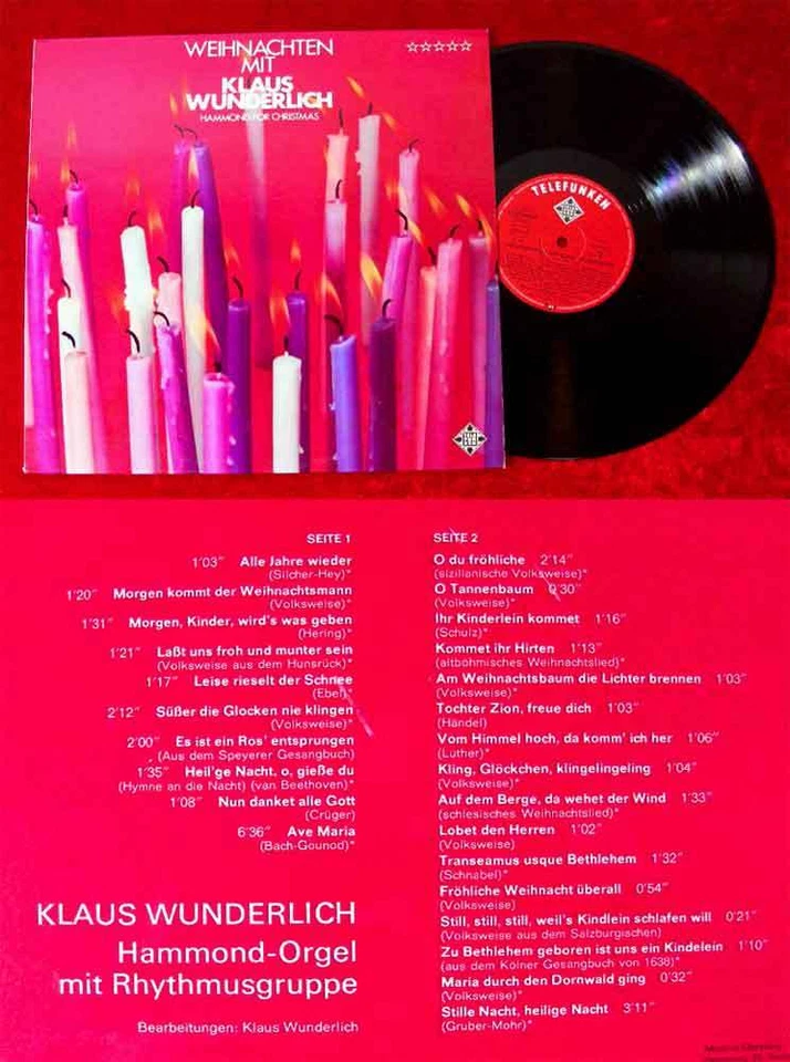 LP Klaus Wunderlich; Weihnachten mit Klaus Wunderlich (Telefunken SLE 14 618-P) - Bild 1 von 1