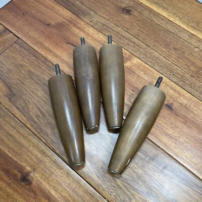 MCM Mid Century Moderno Silla Cónica Patas Lote 4 Vintage 6" Alto con Tapa de Metal Foto 1 de 3