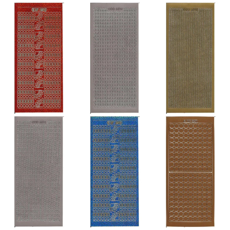 Circles/Beads/Borders Peel Offs - Colourful stickers for card-making - BOGOF