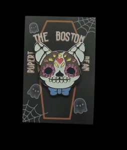 Pin Glow In The Dark Boston Terrier: Rupert The Boston Bean Die De Los Muertos - Imagen 1 de 3