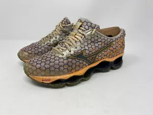 mizuno wave prophecy 3 womens sz 7 orange purple honeycomb running shoes - Picture 1 of 9