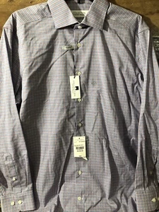 Collection Michael Strahan Shirt Mens 17 Blue Stretch French Cuff Wrinkle Free - Picture 1 of 11