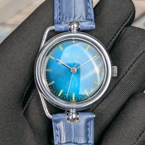 Raro Reloj Mecánico Ruso Raketa Azul Vintage 2614.H Packa Años 90 - Imagen 1 de 8