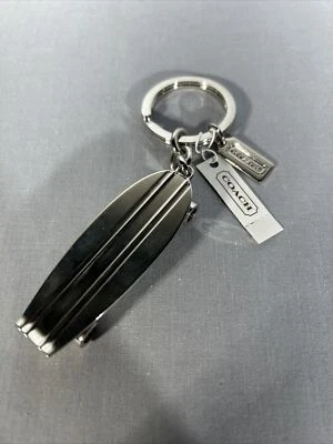 Novo com etiquetas Coach prata níquel skate com rodas rolantes chaveiro chaveiro fob novo - Imagem 1 de 3