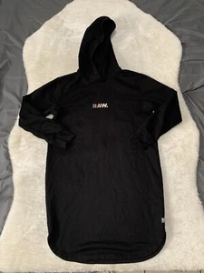 G Star Raw Womens Black Hoodie Sweater Dress Logo Size Medium Floral Back Print - Picture 1 of 7