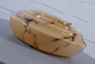 Opaline glass lampshade marbled for ceiling lamp hanging lamp Ø 35.5 cm 1930s. - Image 1 of 4