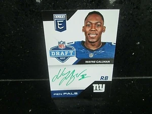 2017 Donruss Elite Pen Pals GREEN INK AUTOGRAPH ROOKIE WAYNE GALLMAN / GIANTS! - Picture 1 of 2