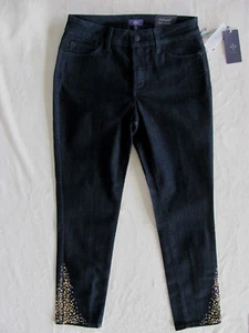 Pantalones de mezclilla NYDJ Not Your Daughter's Amira adornados al tobillo - enzima oscura - talla 6 - nuevos con etiquetas  - Imagen 1 de 8