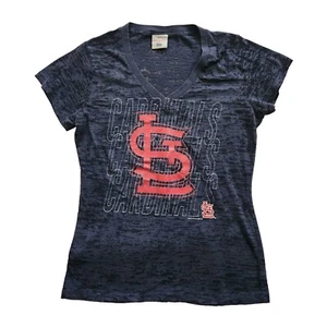 Womens Campus Lifestyle T Shirt  St Louis Cardinals V Neck XL Short Sleeve Navy - Picture 1 of 11