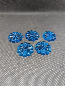 LOT 5 NOS ART GLASS BLUE CRYSTAL SCONCE FLOWER PRISM CHANDELIER PART 1" - Picture 1 of 11
