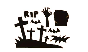 Cemetery Graveyard Zombie Hand Tombstone Bat Cross RIP Metal Dies Standard Thin - Picture 1 of 2