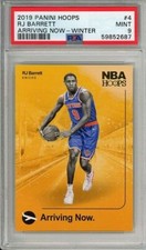 RJ Barrett 2019-20 Panini Hoops Arriving Now Winter #4 PSA 9 Mint Rookie RC!