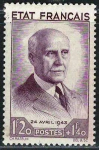 FRANCE 1943 Very Fine Semi-Postal Mint Hinged Stamp Scott # 153 CV 15.00$ - Picture 1 of 2
