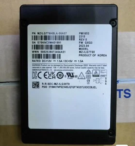 PM1653 SAS 24G MZ1LG7T6HBLA-00A07 SAMSUNG GXG3 SSD MZ-1LG7T60 7.68TB 7680GB - Picture 1 of 4