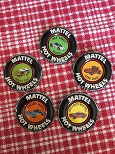 1960s Mattel Hot Wheels Redline Pin Button Badges - Picture 1 of 7