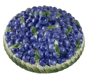 Peggy Jo Ackley Pie Server Blueberries Blueberry Plate with Cover - Picture 1 of 7
