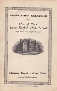 Lynn English High School, Massachusetts Klasse von 1914 Graduiertenprogramm - Bild 1 von 3