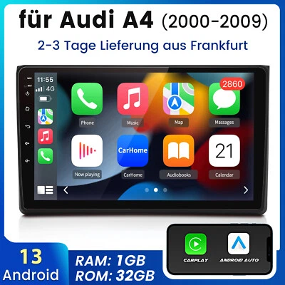 Für AUDI A4 B7 2000-2009 9"Android13 Autoradio GPS SWC BT WIFI Carplay DAB+ 32G - Bild 1 von 4