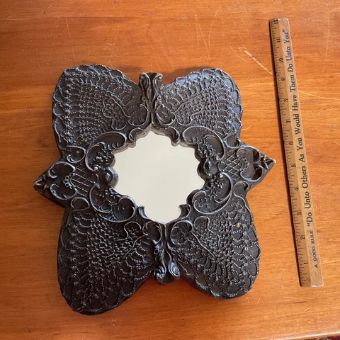 Vintage Gargoyles Studio Wall Mirror GOTHIC Brooklyn Gilt Plaster 10” original Cover
