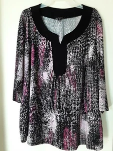 Damen Notations 3/4 Ärmel Tunika Top Bluse Gr. 2X - Bild 1 von 3