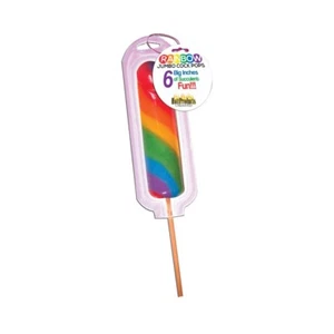 Rainbow Jumbo Cock Pop 6" - lustiges Neuheit Geschenk - Süßigkeiten Lutscher - Bild 1 von 2