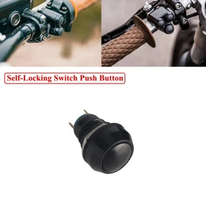 Motorcycle Black Self-Locking Switch Push Button Head Fog Light Switch Button - Picture 1 of 7